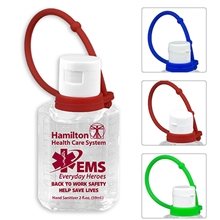 2 oz Hand Sanitizer Antibacterial Gel with Colorful Silicone Carry Leash