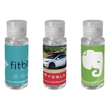 2 oz Unscented Clear Sanitizer in Cylinder Bottle w / Clear Flip Top