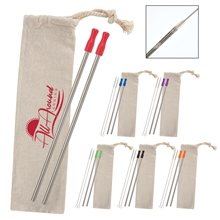 2- Pack Stainless Straw Kit With Cotton Pouch