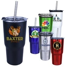 20 oz Ares Tumbler with Stainless Straw / Flip Top Lid, Full Color Digital