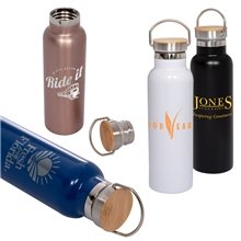 20 oz Vacuum Bottle with Bamboo Lid