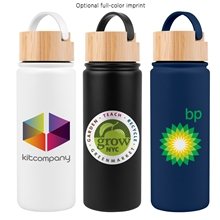 20 oz Vacuum - Sealed Stainless Water Bottle with Bamboo Lid