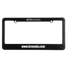 aerial view a black 2 hole license plate frame (certain states), image 1 of 2