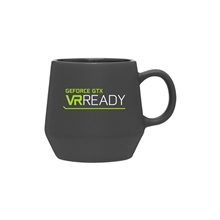 aerial view a matte black 16 oz verona ceramic mug - matte black, image 1 of 6