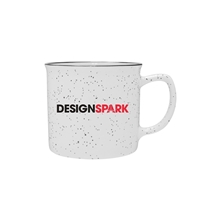 aerial view a white 12 oz cambria ceramic mug - white, image 1 of 6