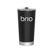 aerial view a matte black 20 oz frost stainless steel tumbler - matte black, image 1 of 6