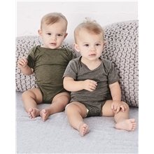 aerial view a group of bella + canvas - infant triblend short sleeve one piece, image 1 of 2