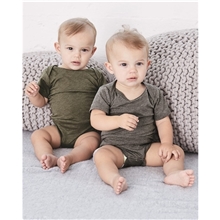 aerial view a group of bella + canvas - infant triblend short sleeve one piece, image 1 of 2