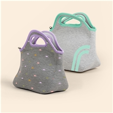 a group of klutch heathered jersey knit neoprene lunch bag