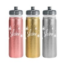 aerial view a group of van metro sport bottle - push pull cap - metallic neoprene, image 1 of 2