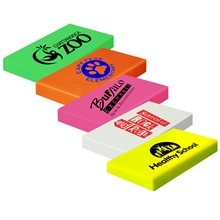 a group of custom promotional rectangle neon erasers
