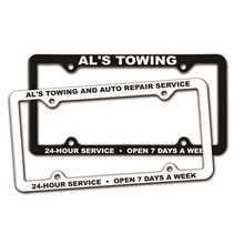 a group of thin panel license plate frames