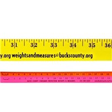 aerial view a group of fluorescent finish yardsticks, image 1 of 2