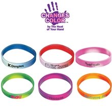 a group of color changing mood bracelet