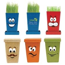 a group of seed cartoon expression planter, 1- pack planter, full color digital