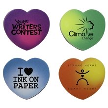 aerial view a group of mood(tm) die cut eraser - heart, image 1 of 2
