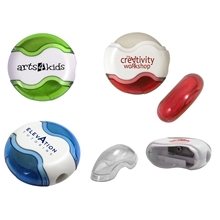 a group of round pencil sharpener eraser combo