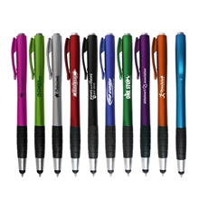 aerial view a group of metallic slim stylus pen, image 1 of 3