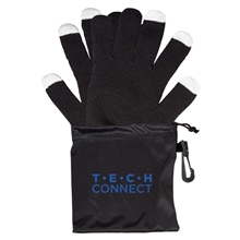 aerial view a black prime line touchscreen - friendly gloves in pouch, image 1 of 4