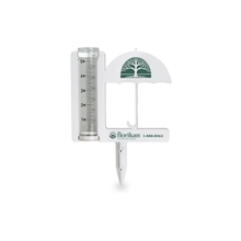 aerial view a group of white polystyrene umbrella rain and plastic gauge, image 1 of 2