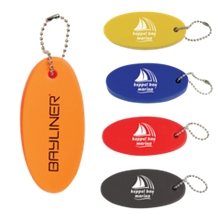 a group of promotional custom sure - float key chain