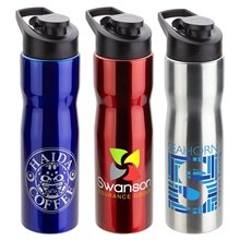 aerial view a group of crescent 25 oz stainless steel bottle, image 1 of 2