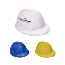 aerial view a group of hard hat stress reliever (yellow, blue, or white), image 1 of 3