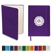 aerial view a group of promotional custom faux leather soft cover tuscany journal notebook, image 1 of 2