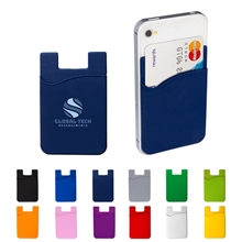 aerial view a group of silicone cellphone pocket card holder / wallet, image 1 of 2