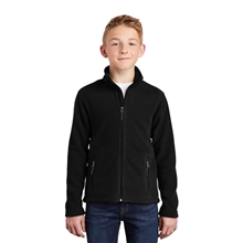 aerial view a black port authority(r) youth value fleece jacket, image 1 of 6