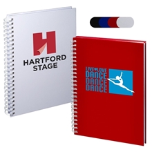 aerial view a group of hardcover spiral notebook, image 1 of 3
