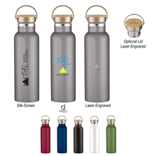 21 oz Tipton Stainless Steel Bottle With Bamboo Lid