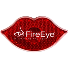 a red with red led light lip shaped flashing light