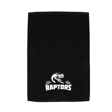 aerial view a black cotton trainer sport towel, image 1 of 2