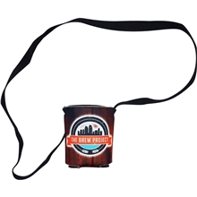 aerial view a white beer taster with strap koozie, image 1 of 2