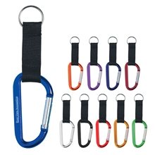 a group of promotional 8mm carabiner with 2.5 blank strap