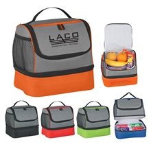 a group of two compartment lunch pail bag