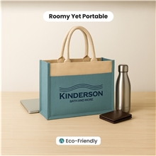 a group of jute tote bag with front pocket