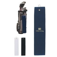 aerial view a group of 100 cotton folded golf towel, image 1 of 2