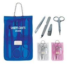 a group of vinyl pouch manicure set