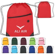 a group of polyester multi color hit sports pack with front zip pocket 13.5 x 18