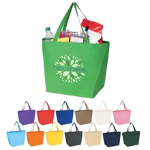 a group of reusable grocery tote bags
