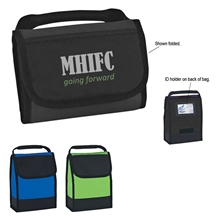 a group of folding identification lunch bag