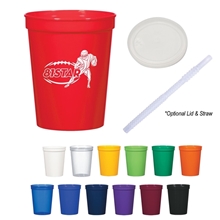 aerial view a group of 16 oz big game stadium tumbler cup, image 1 of 2