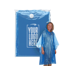 aerial view a group of poncho with pvc pouch, image 1 of 2