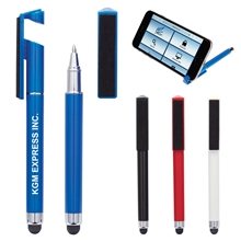 a group of stylus pen with phone stand and screen cleaner