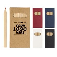 aerial view a group of 6- piece colored pencil set, image 1 of 2