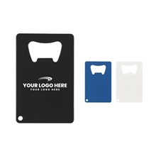 aerial view a group of credit card shaped wallet bottle opener, image 1 of 2