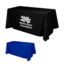 a group of flat polyester 4- sided table cover - fits 6 standard table