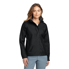 aerial view a black/steel grey eddie bauer(r) womens rain jacket, image 1 of 5